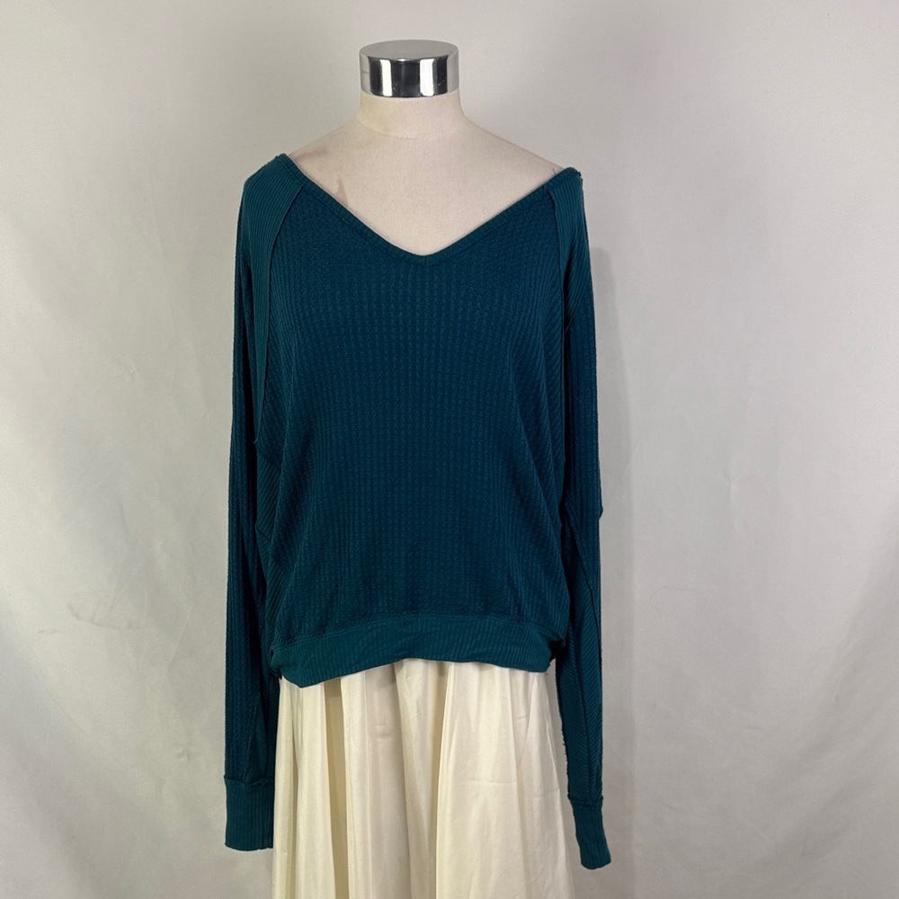 We The Free Green Thermal Tunic Top